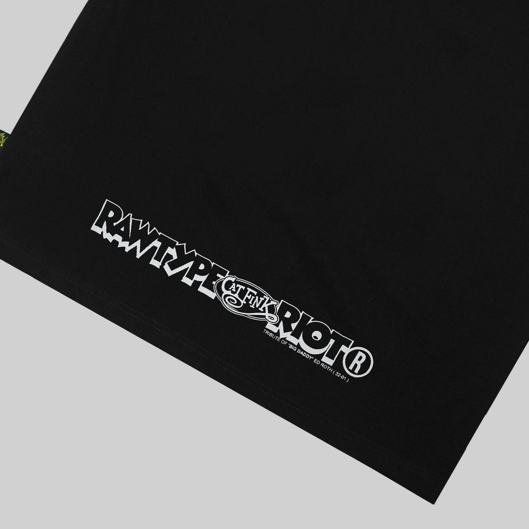 RAWTYPE RIOT Cat Fink Basic Tees - Black