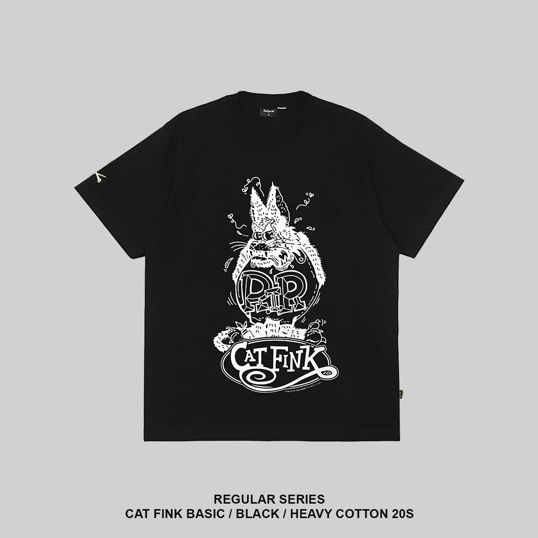 RAWTYPE RIOT Cat Fink Basic Tees - Black