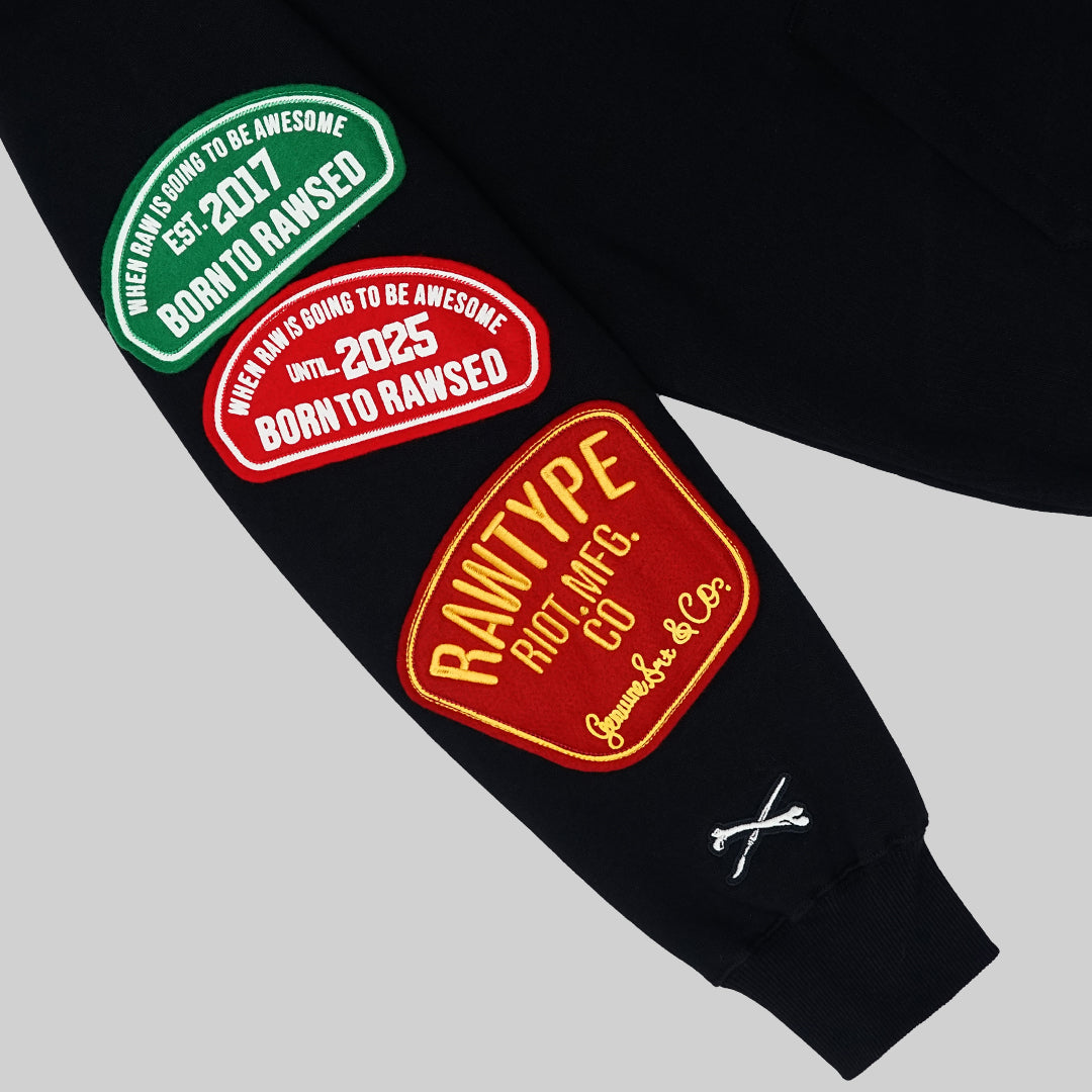 RAWTYPE RIOT BTR Patches Hoodie - Black