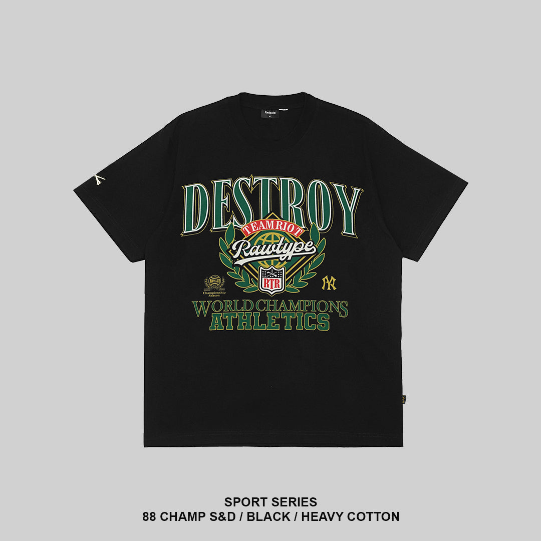 RAWTYPE RIOT 88 Champ S&D Tees - Black