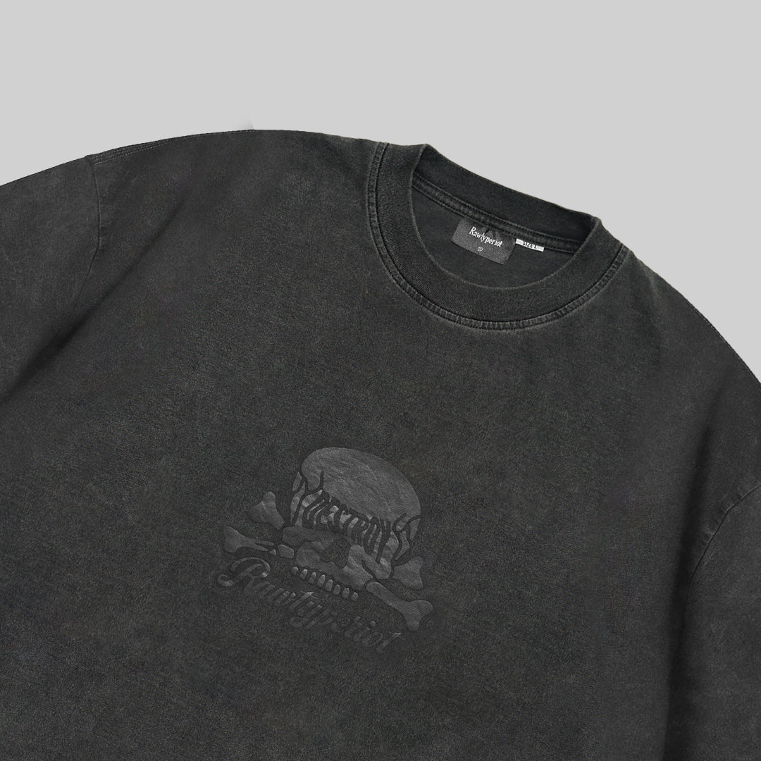 BTR SKULL TEE - BLACKWASH