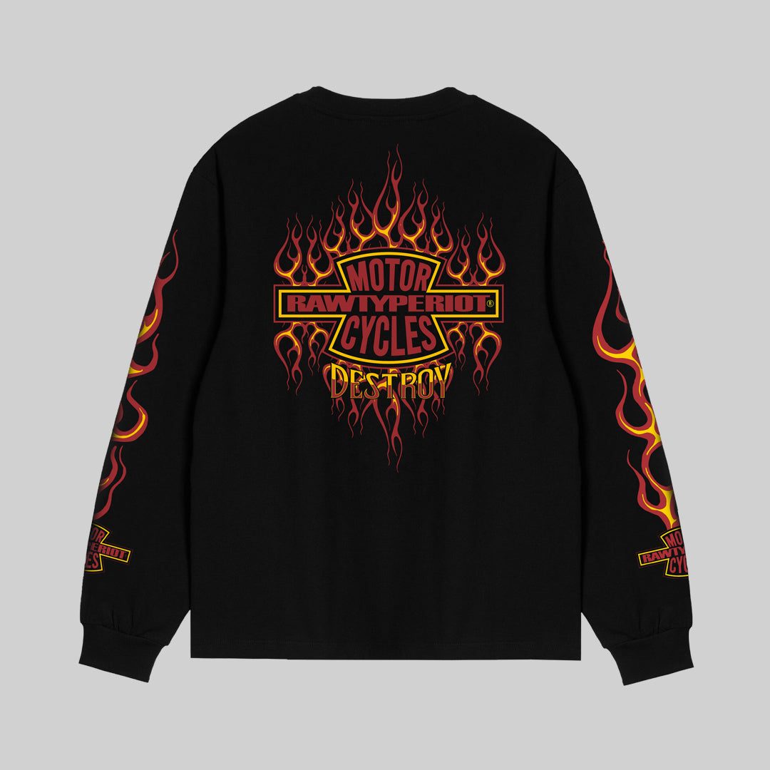 FLAMING CYCLES LS - BLACK