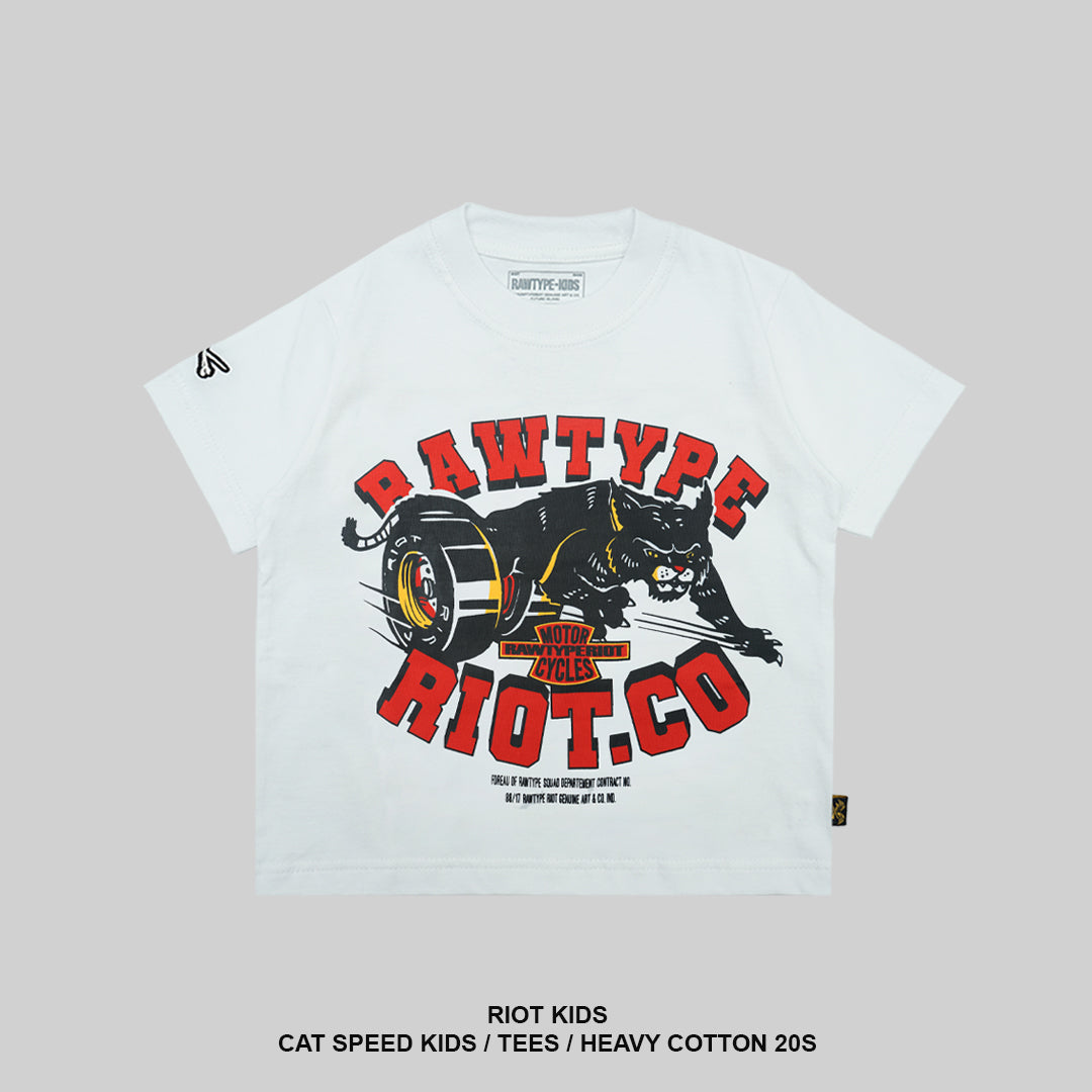 CAT SPEED KIDS TEES - WHITE