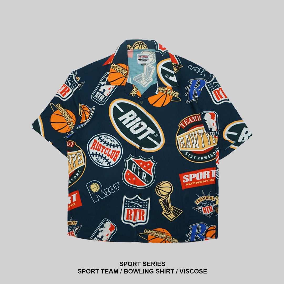 Sport Team Bowling Shirt - Navy
