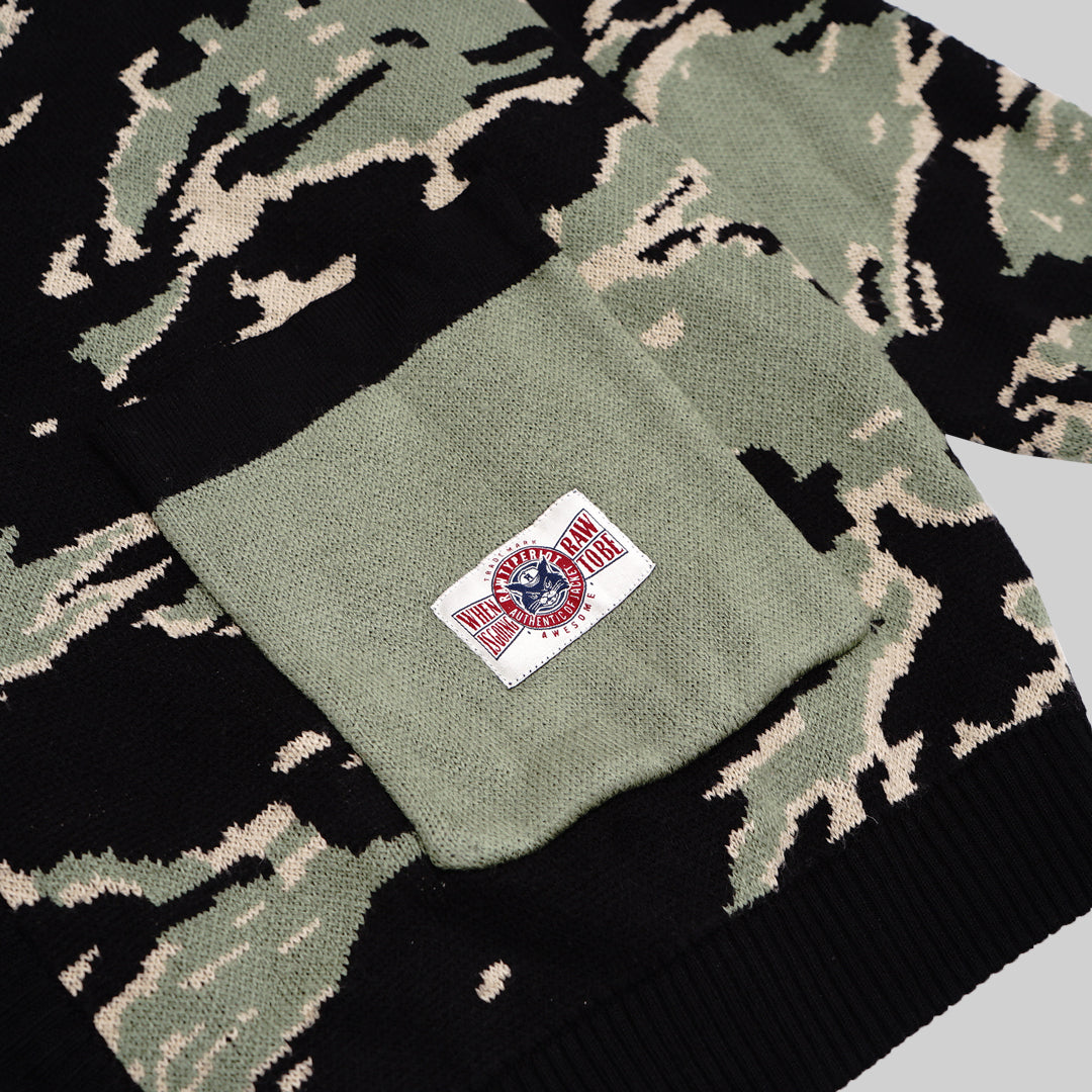 TIGER STRIPE KNIT - Camo