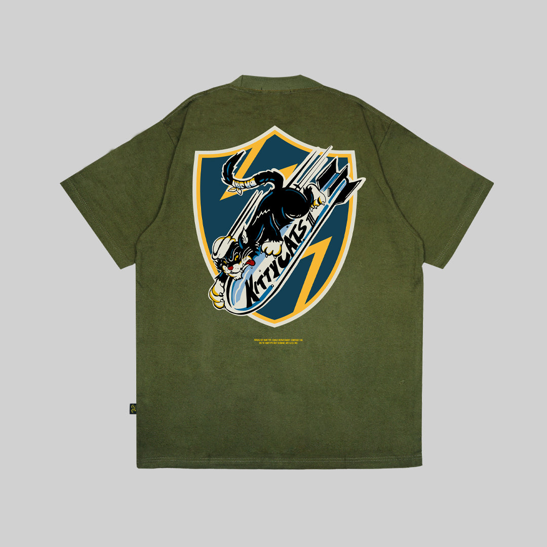 kitty cats tees - olive