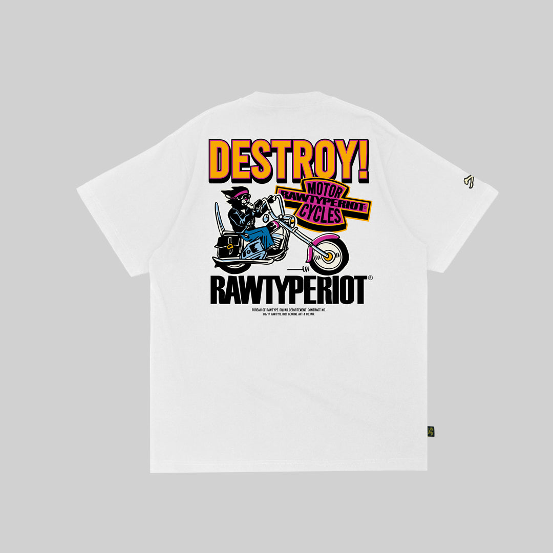 DESTROY CYCLES TEES POCKET - WHITE