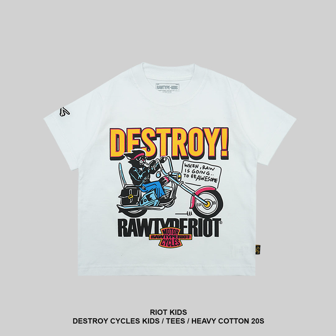 Destroy Cycles Kids Tees - White