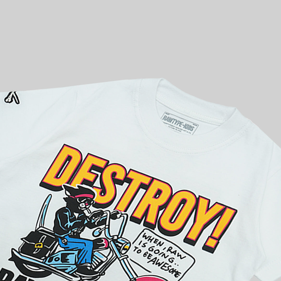 Destroy Cycles Kids Tees - White