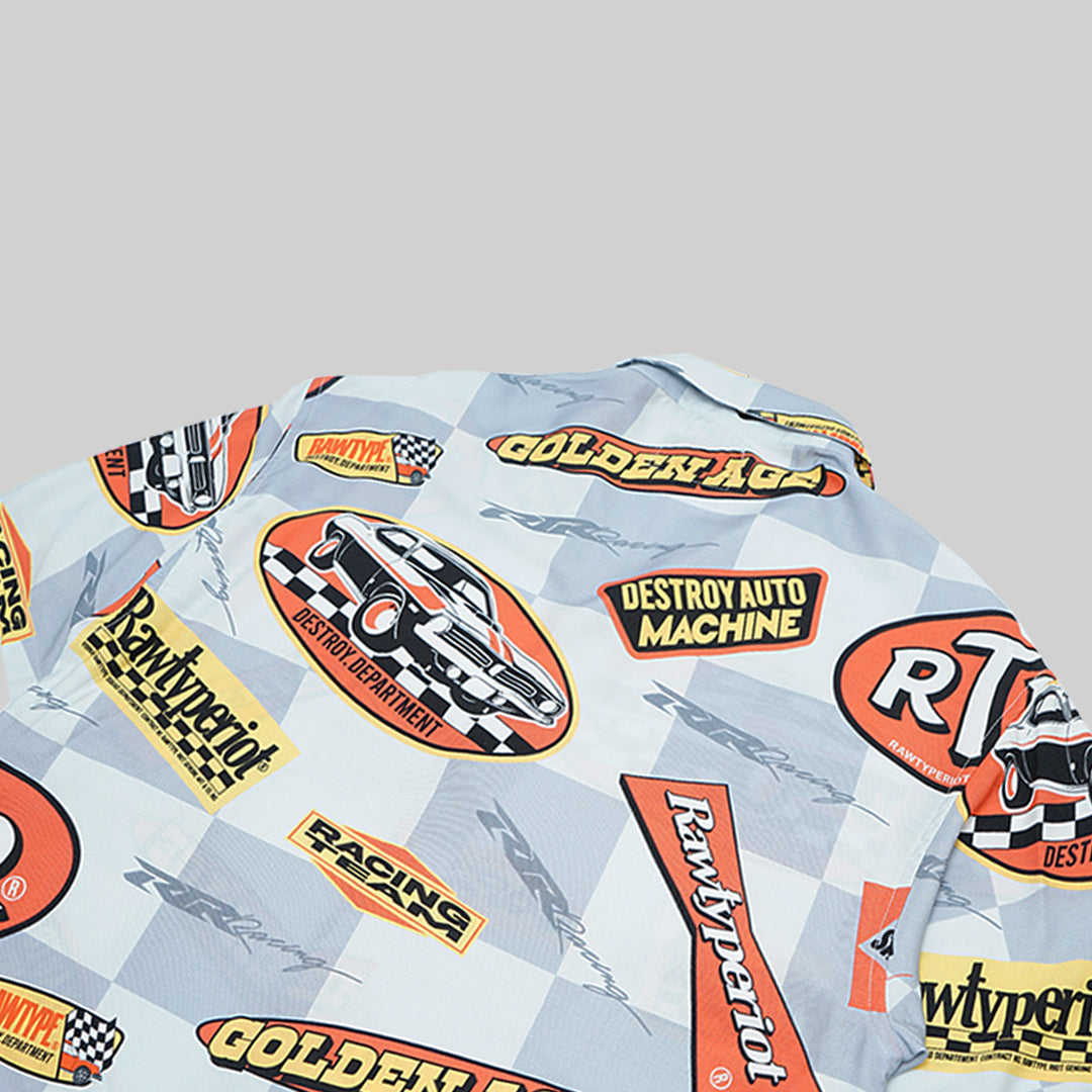 Racing Team Bowling Shirt - White