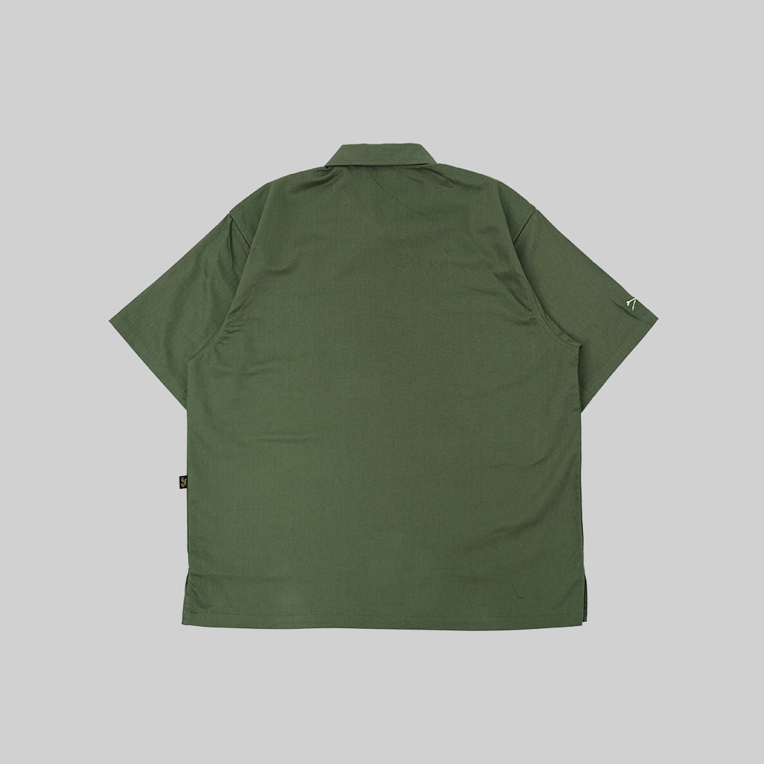 TOM SHIRT HALF ZIP - OLIVE