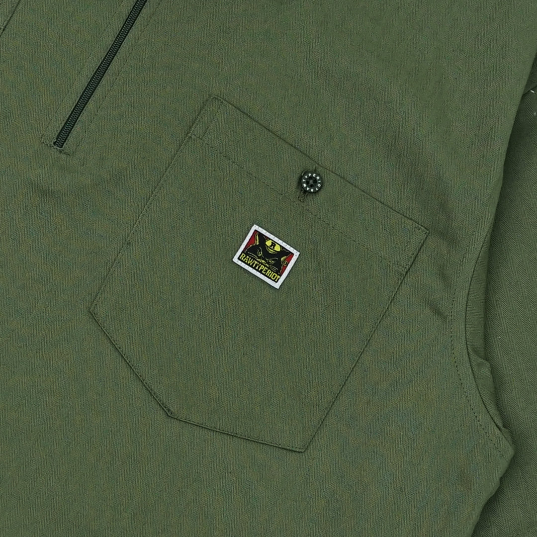 TOM SHIRT HALF ZIP - OLIVE