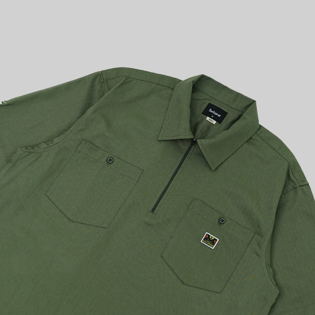 TOM SHIRT HALF ZIP - OLIVE