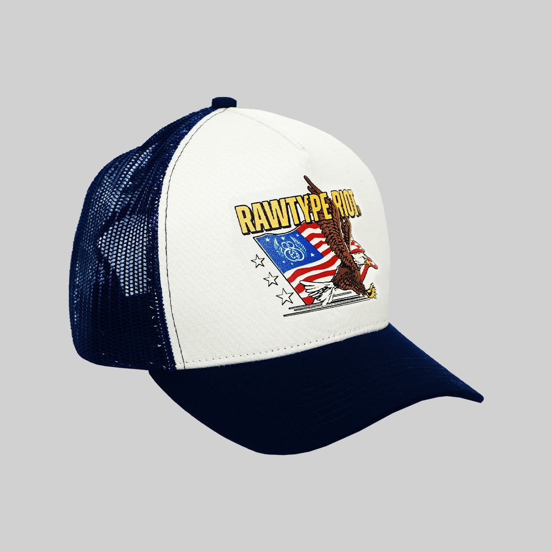 FLAG TRUCKER HAT - NAVY