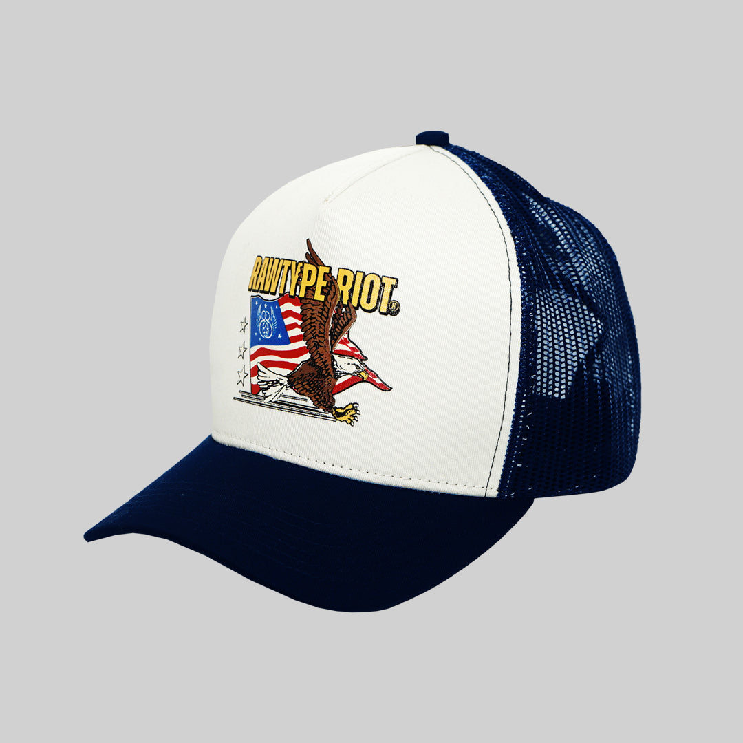 FLAG TRUCKER HAT - NAVY