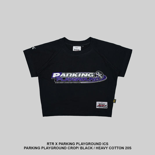 RAWTYPE RIOT Parking Playground Crop Tee - Black (Women)