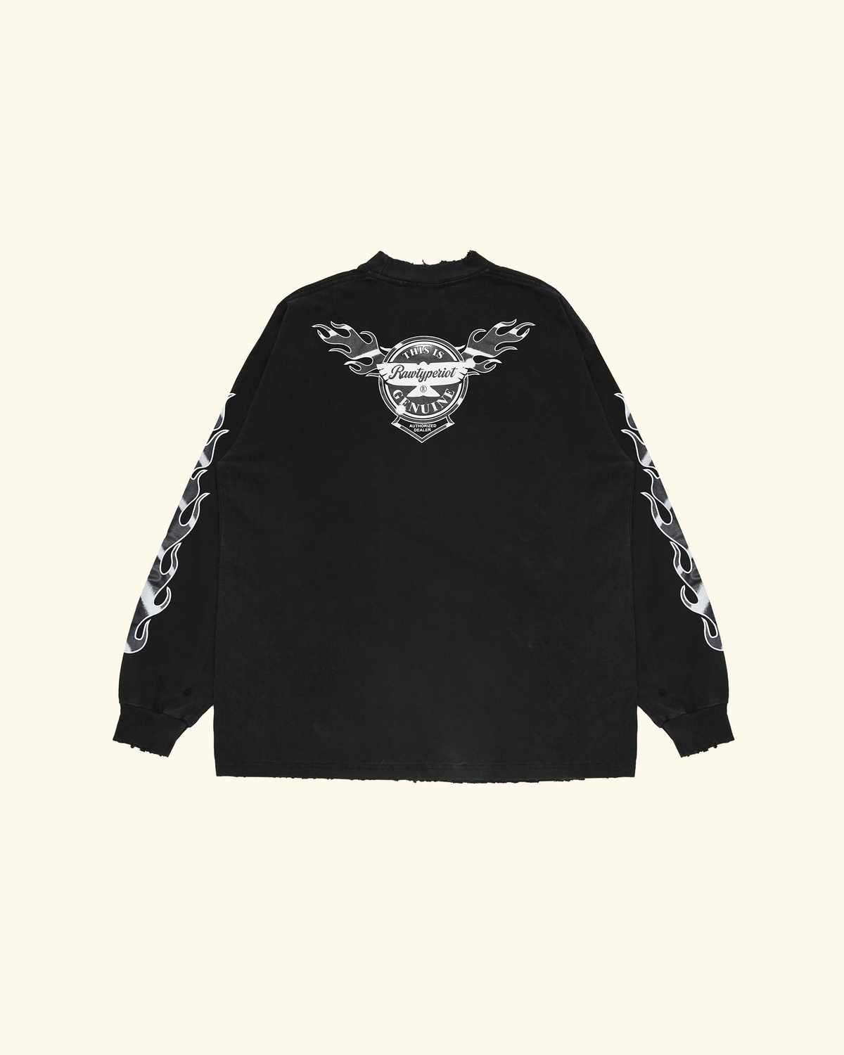 RAWTYPE RIOT Patriot Flames Long slevee - Blacl