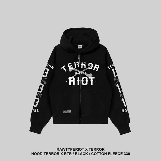 RAWTYPE RIOT Hood - Terror X RTR - Zipper Hoodie Black