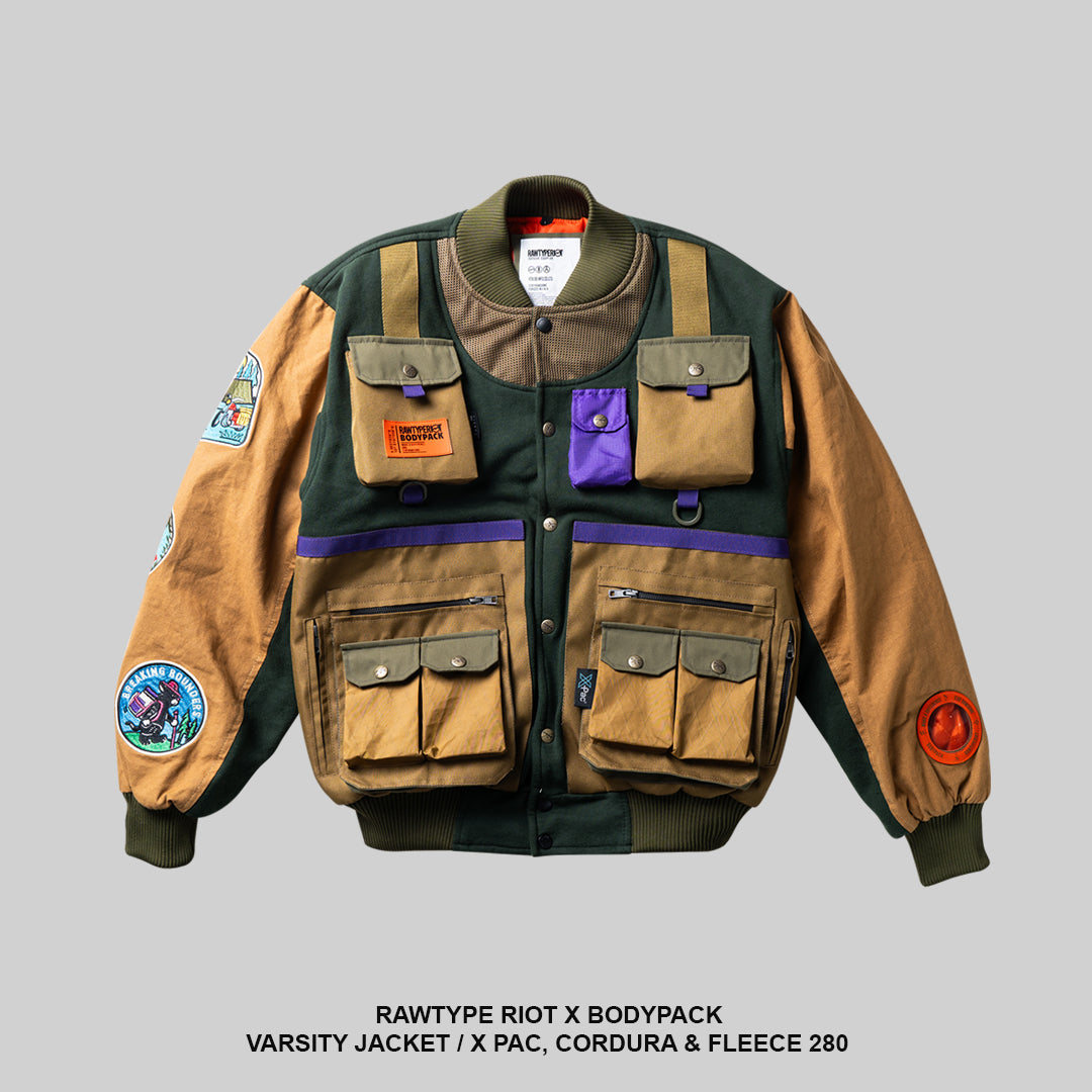 Varsity Jacket Rawtype Riot X Bodypack  - Olive