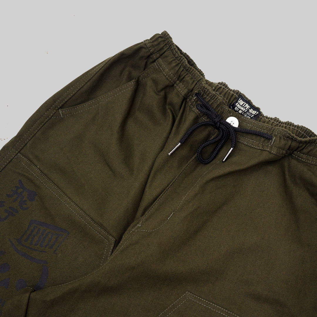 RAWTYPE RIOT Skull Double Knee Pants - Olive