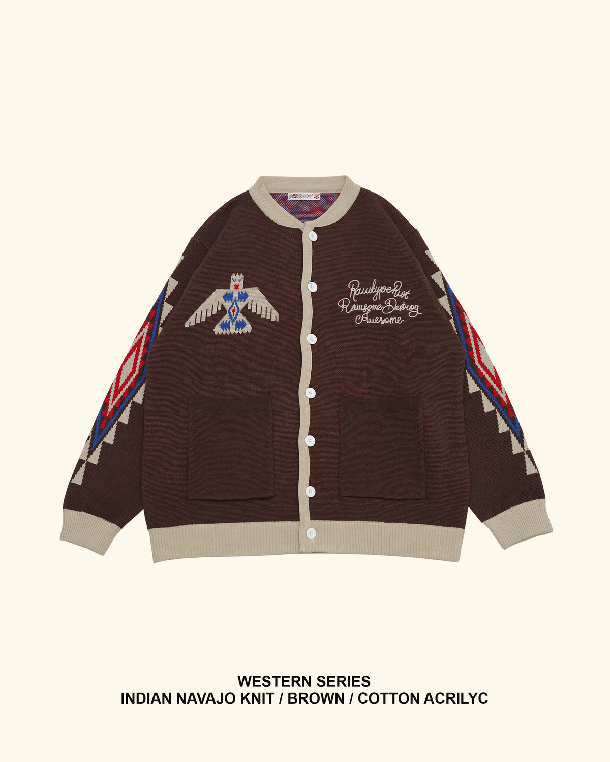 RAWTYPE RIOT Indian Navajo Knitwear - Brown