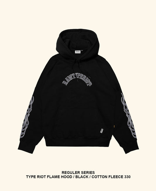 RAWTYPE RIOT Type Riot Flame Hoodie - Black