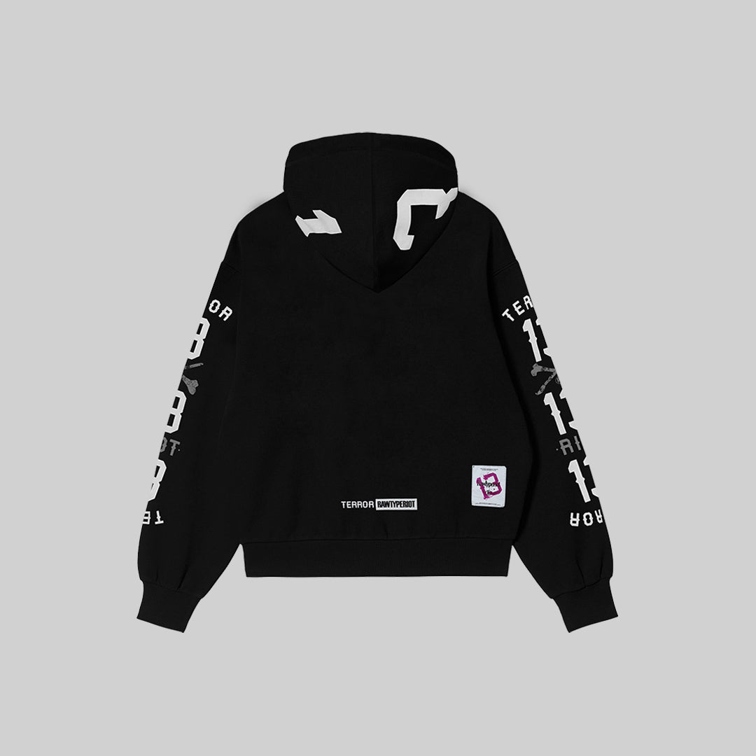 RAWTYPE RIOT Hood - Terror X RTR - Zipper Hoodie Black