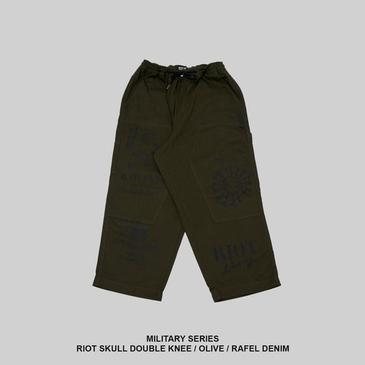 RAWTYPE RIOT Skull Double Knee Pants - Olive