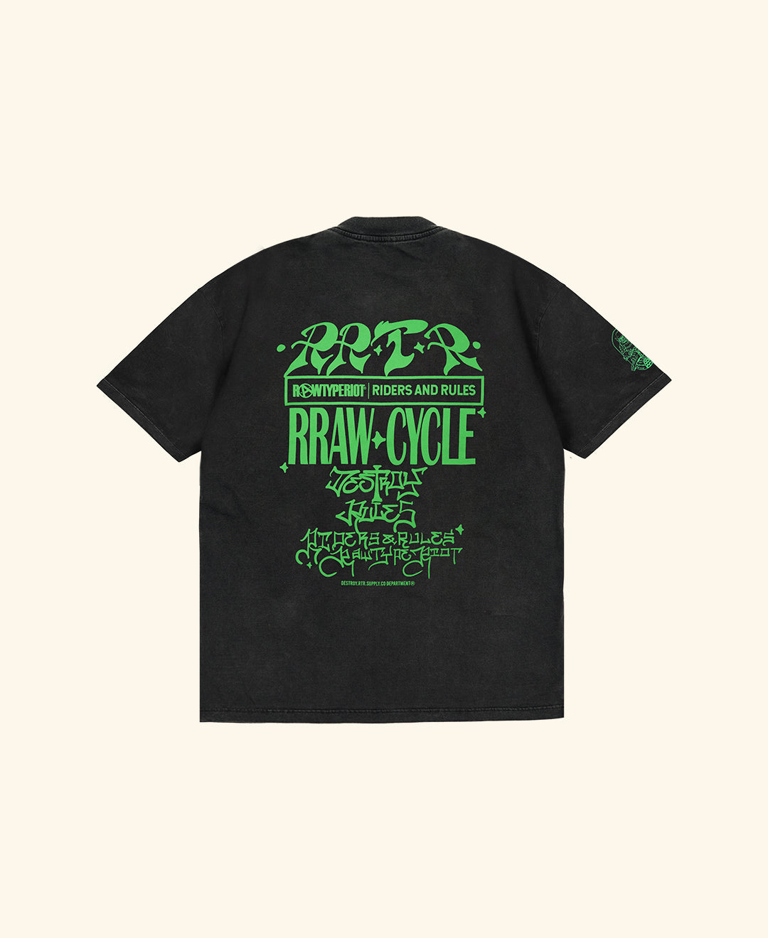 RRAWCYCLE TEE - BLACK WASH