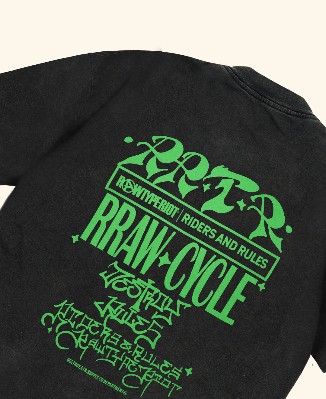 RRAWCYCLE TEE - BLACK WASH