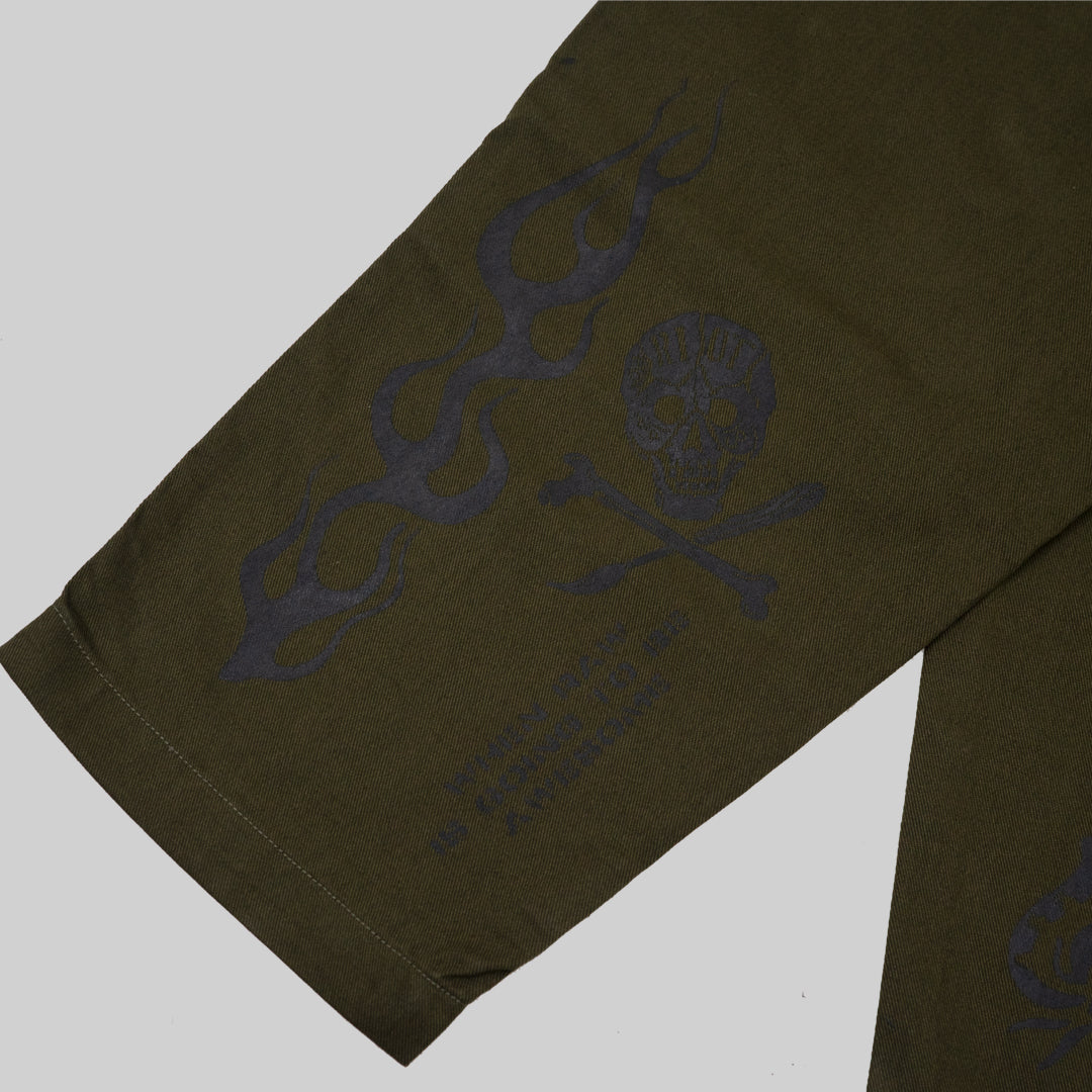 RAWTYPE RIOT Skull Double Knee Pants - Olive