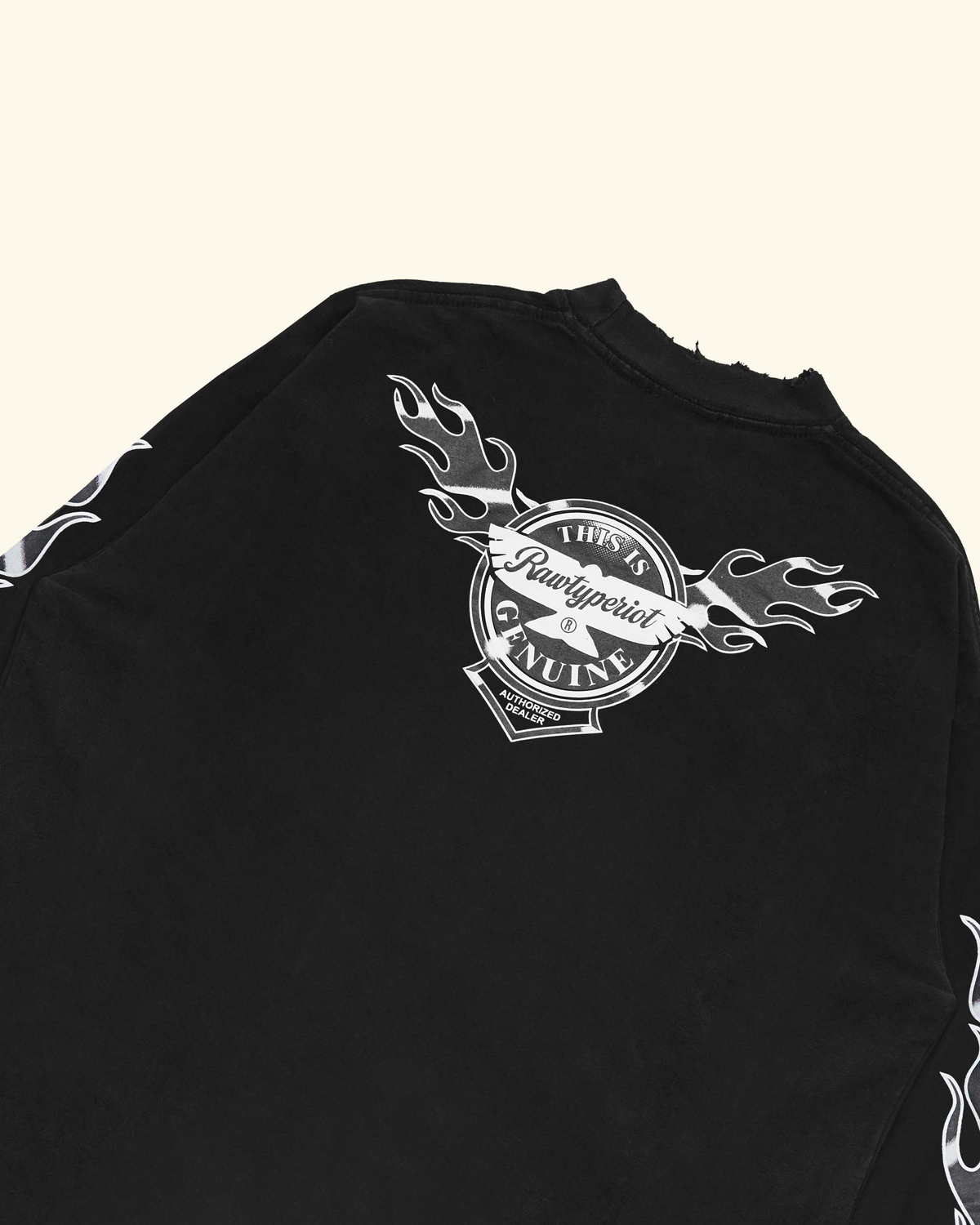RAWTYPE RIOT Patriot Flames Long slevee - Blacl