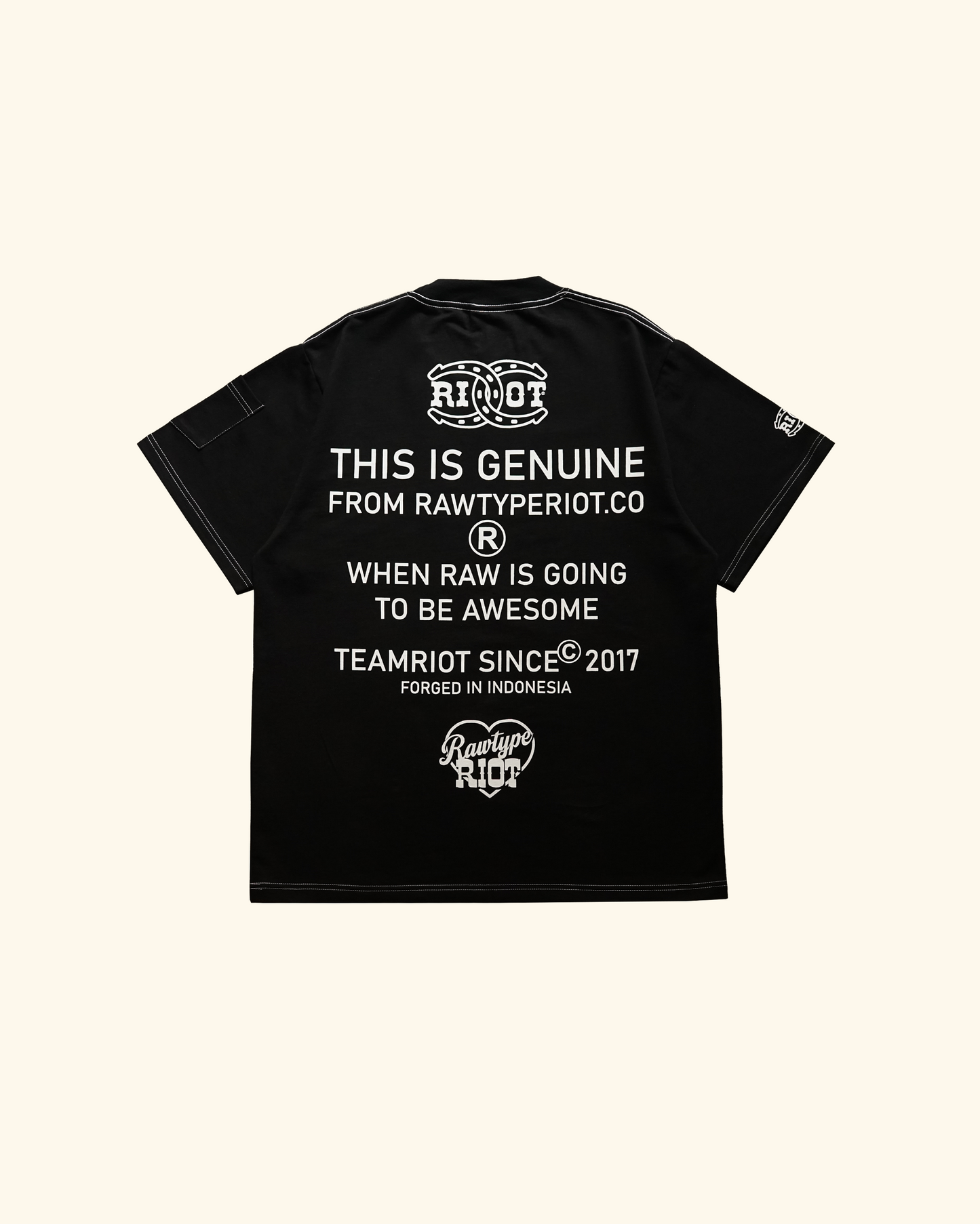 RAWTYPE RIOT Team Riot Tees - Black