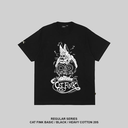 RAWTYPE RIOT Cat Fink Basic Tees - Black