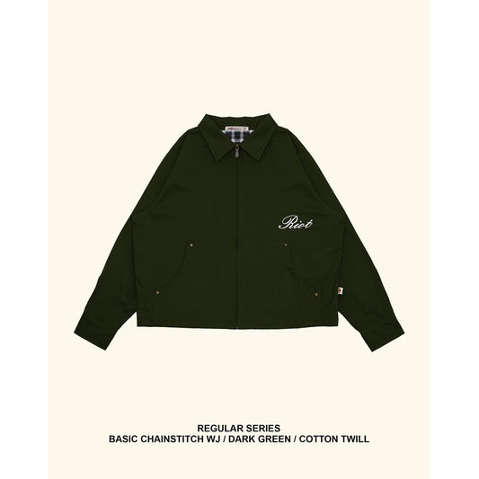 RAWTYPE RIOT Basic Chainstitch Work Jacket - Dark Green