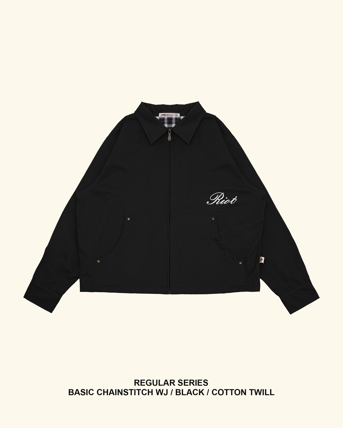 RAWTYPE RIOT Basic Chainstitch Work Jacket  - Black