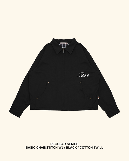 RAWTYPE RIOT Basic Chainstitch Work Jacket  - Black