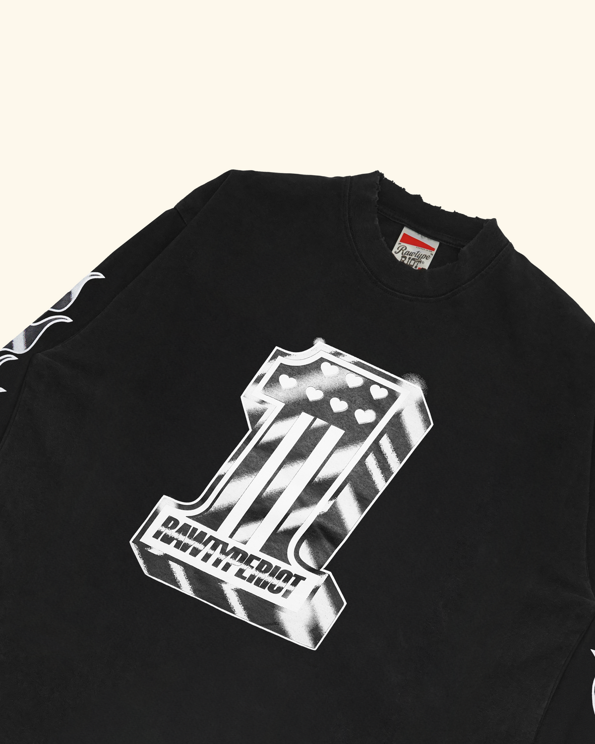 RAWTYPE RIOT Patriot Flames Long slevee - Blacl