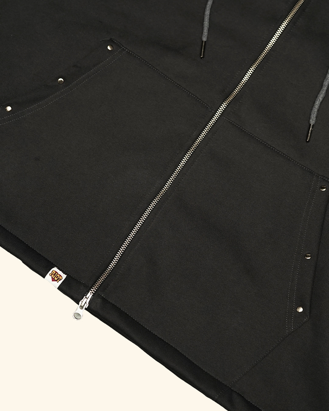 RAWTYPE RIOT Zipper Blank Hood - Dark Grey
