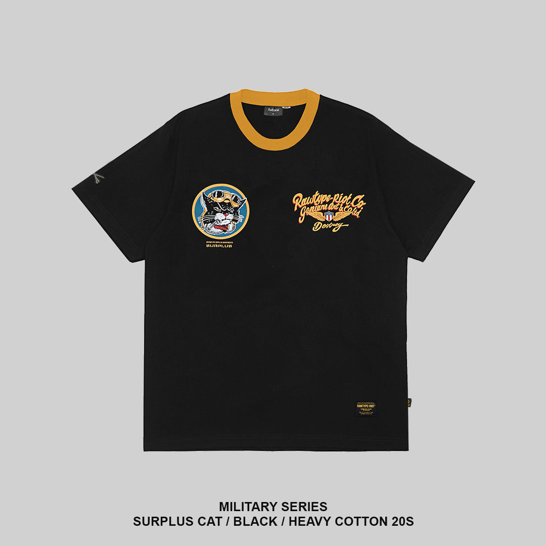 RAWTYPE RIOT Surplus Cat Tee - Black