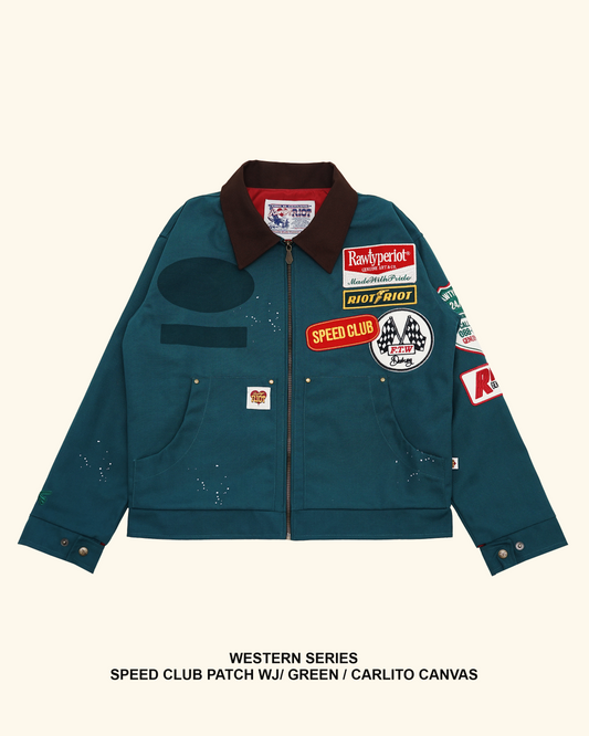 RAWTYPE RIOT Speed Club Patch Work Jacket - Green