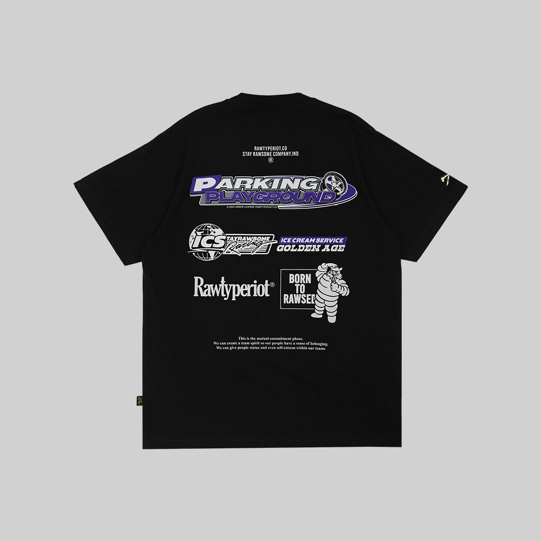 RAWTYPE RIOT Parking Playground Tees - Black