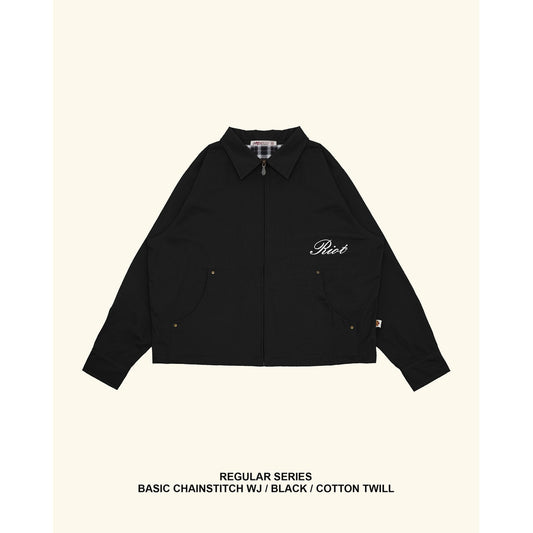 RAWTYPE RIOT Basic Chainstitch Work Jacket  - Black