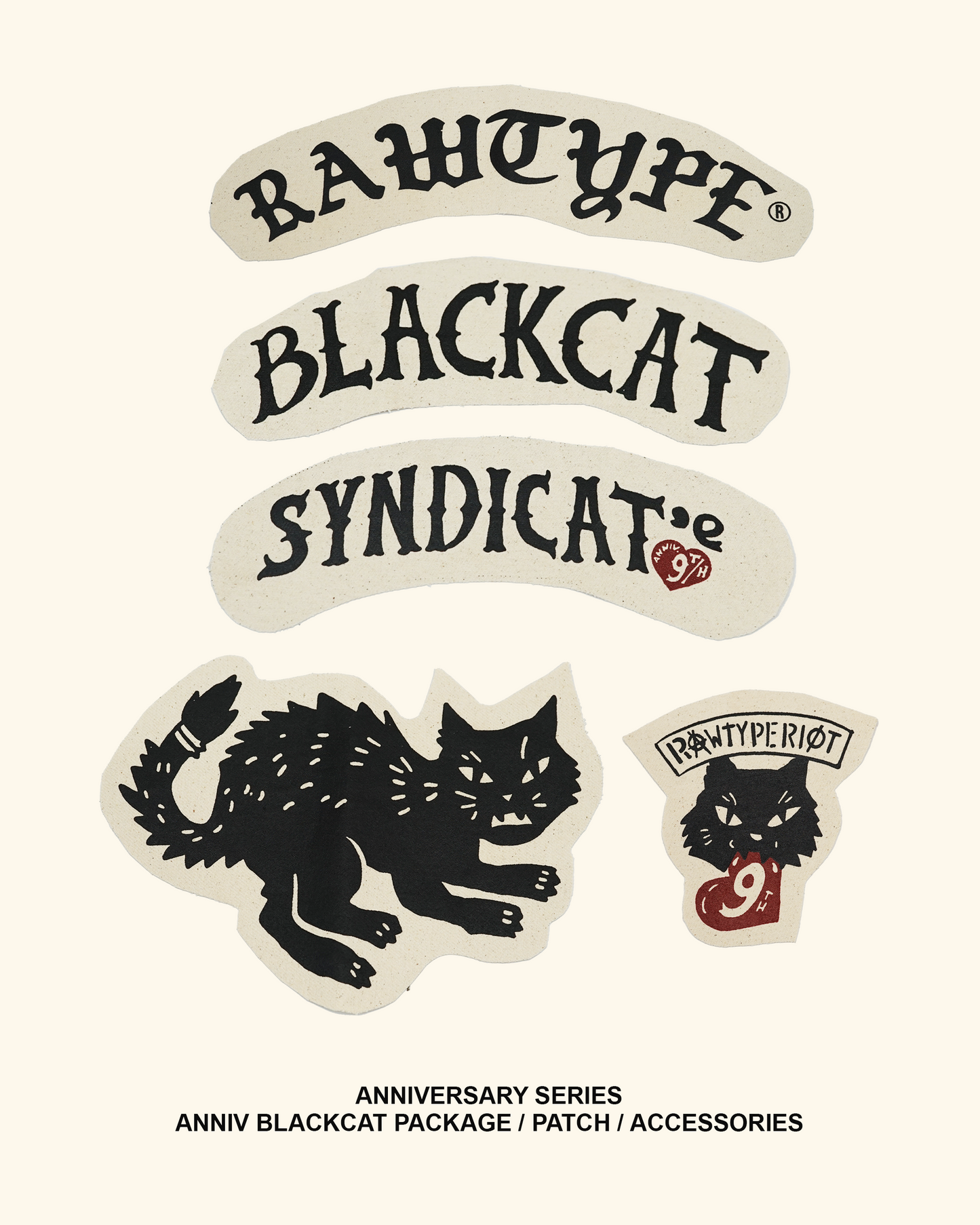 RAWTYPE RIOT Anniv Blackcat Package Patch
