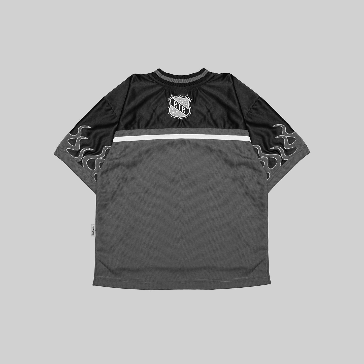 DESTROY FLAMES JERSEY CROP - GREY