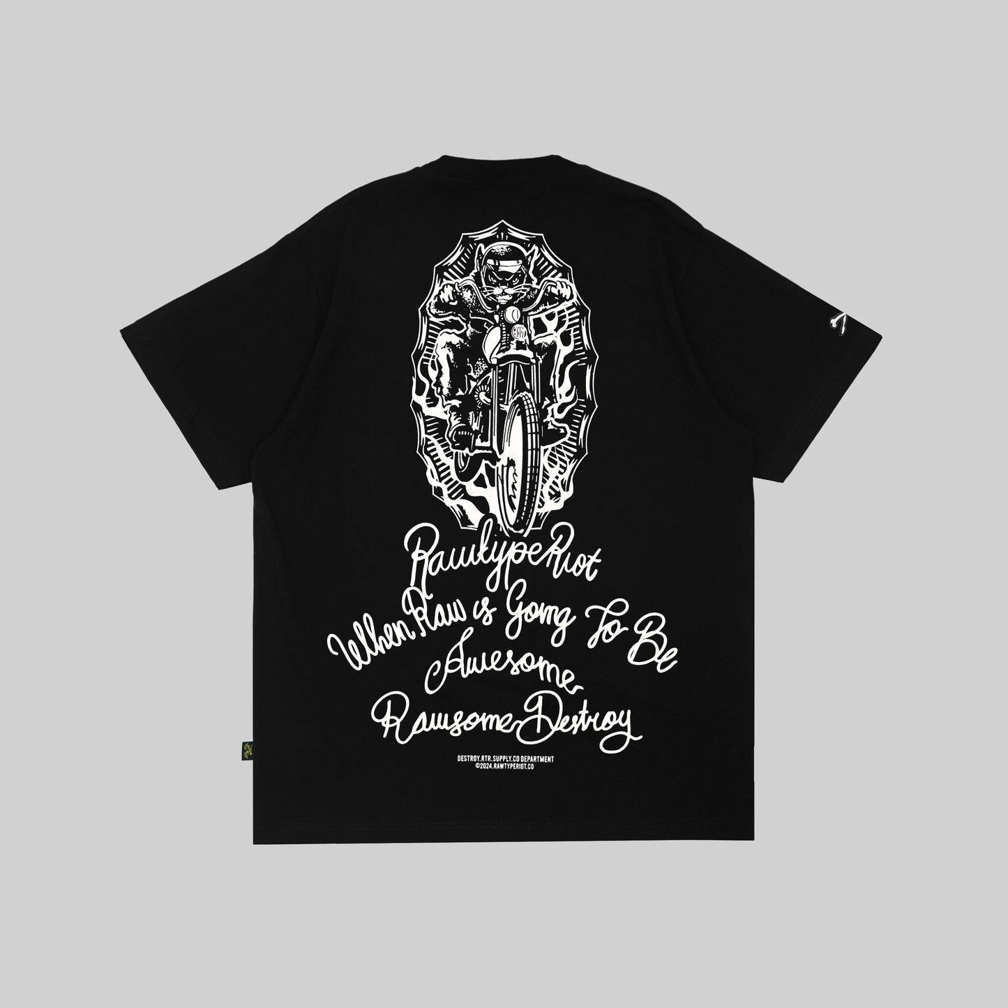 EMBROIDERY TOM RIDE TEE - BLACK