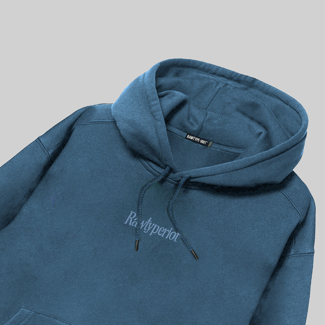 EMBRODERY HOOD - ICE BLUE