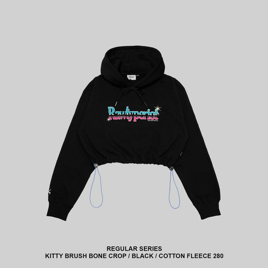 KITTY BRUSH BONE CROP - BLACK