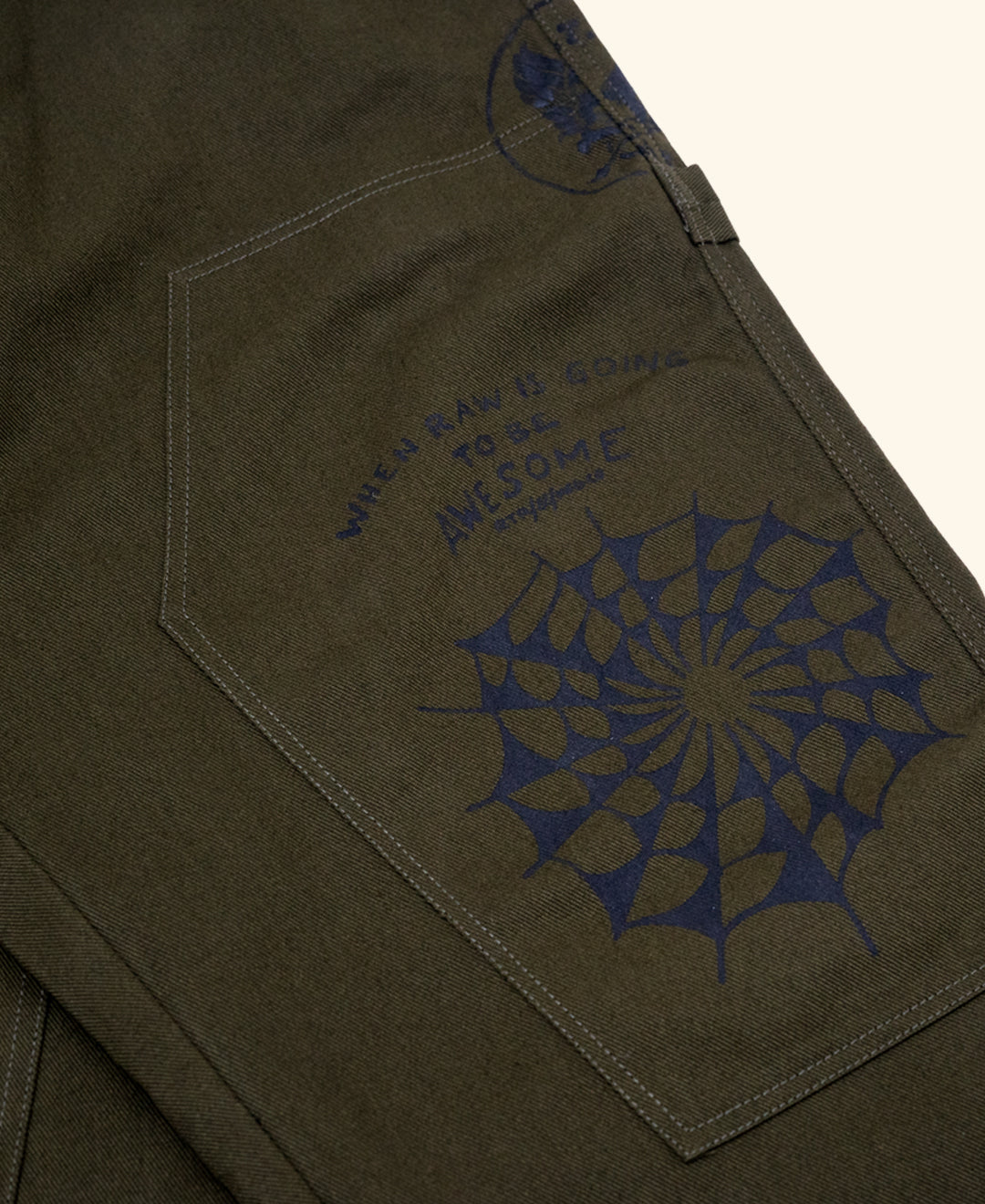 RAWTYPE RIOT Skull Double Knee Pants - Olive