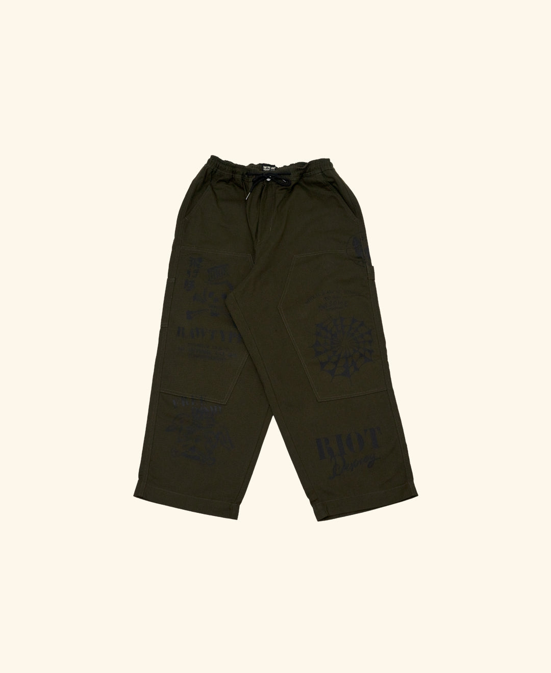 RAWTYPE RIOT Skull Double Knee Pants - Olive